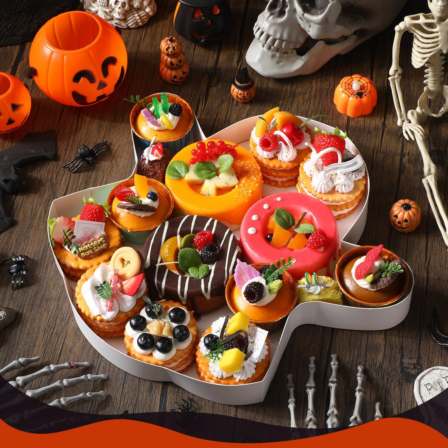 3 Pcs Halloween Fillable Cardboard Tray 13.4'' Ghosts Bats Coffins Charcuterie Paper Box Halloween Serving Food Tray Gift for Halloween Snack Cookies Candy Party Supplies