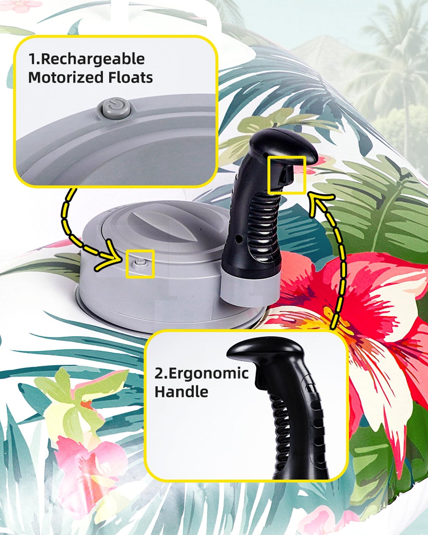 AirMyFun Motorized Pool Float, Inflatable Pool Float, Motorized Pool Lounger with 4500mAh Capacity Battery, 90min Runtime on Full Charge, Motorized Pool Floats for Adults, Suitable for Home Pools