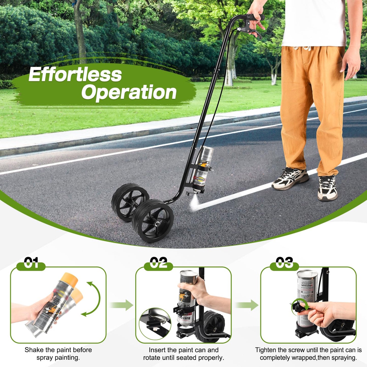 CAROD Striping Line Painting Wand, Striping Paint Sprayer Wand for Paint Stripe Ground, Sports Field, Parking Lot, Compatible with Professional Inverted Striping Paint T-tip Nozzle