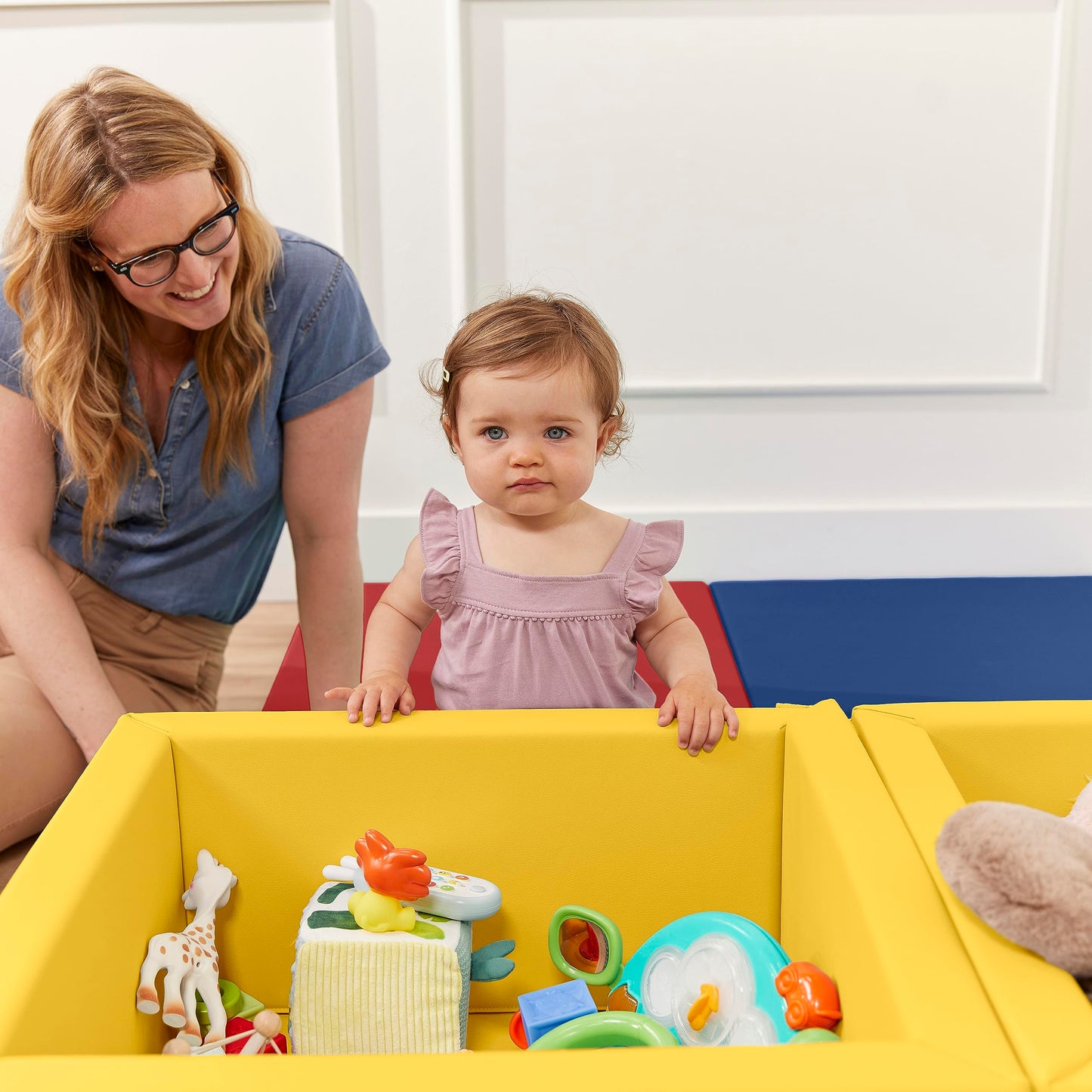 ECR4Kids SoftZone Play Patch Toy Bins, Beginner Playset, Yellow, 2-Pack