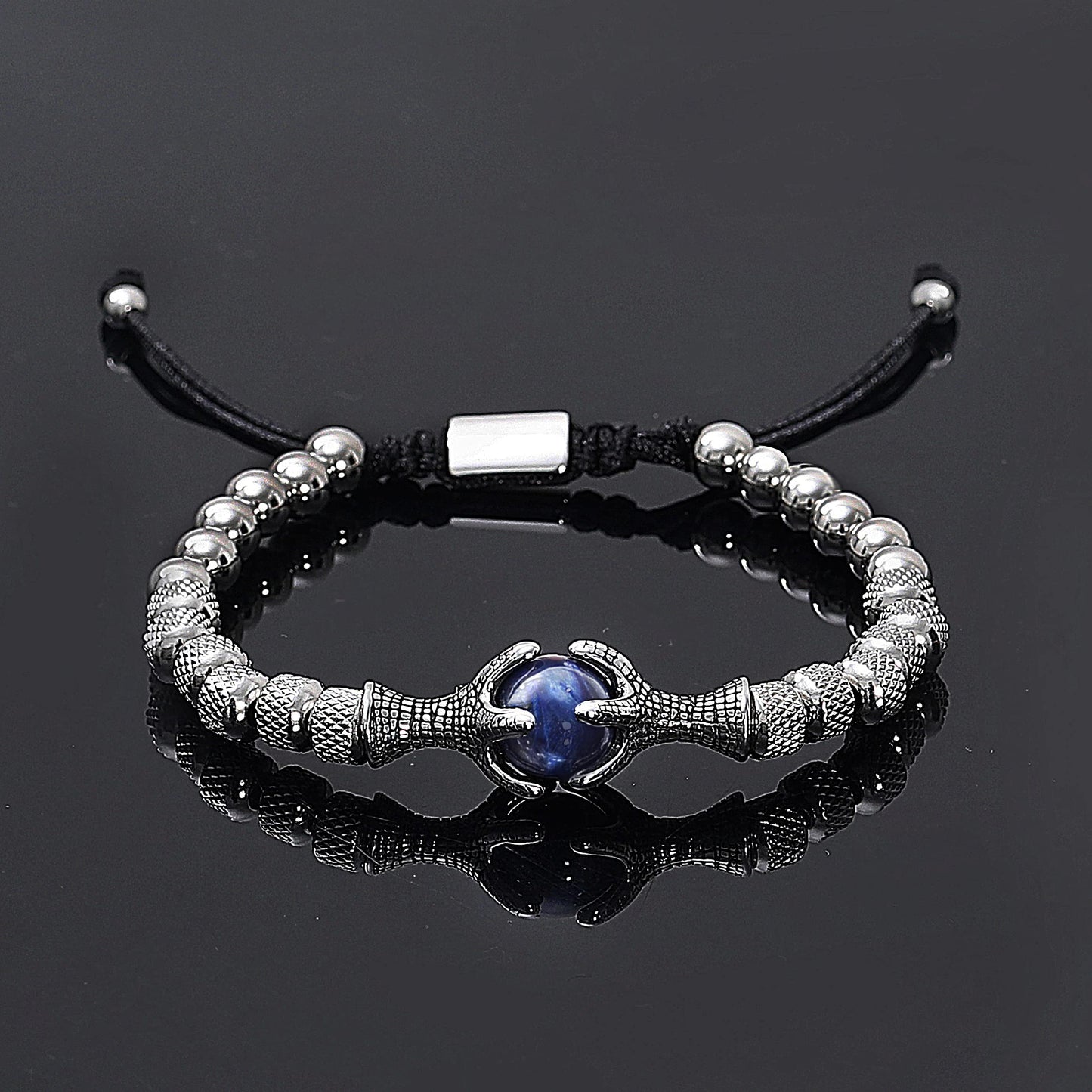 WFYOU 3PCS Stainless Steel Bracelets for Men Gold Roman Numeral Bangle Bracelet Twisted Cable Bracelet Adjustable Cuff Bracelet Mens Luxury Jewelry Bracelets Gifts(L:Blue)