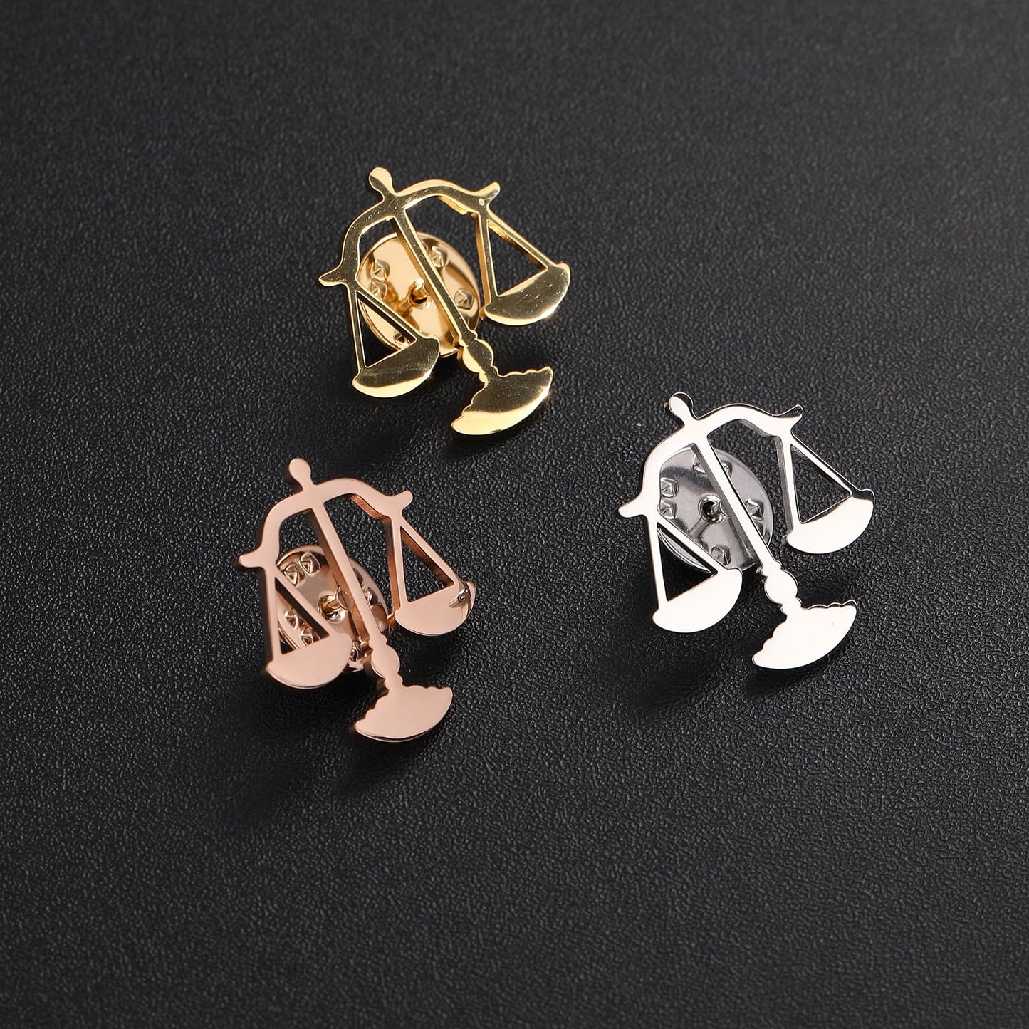 Metal Balance Badges Suit Brooch Libra Scales Brooches For Men (gold)