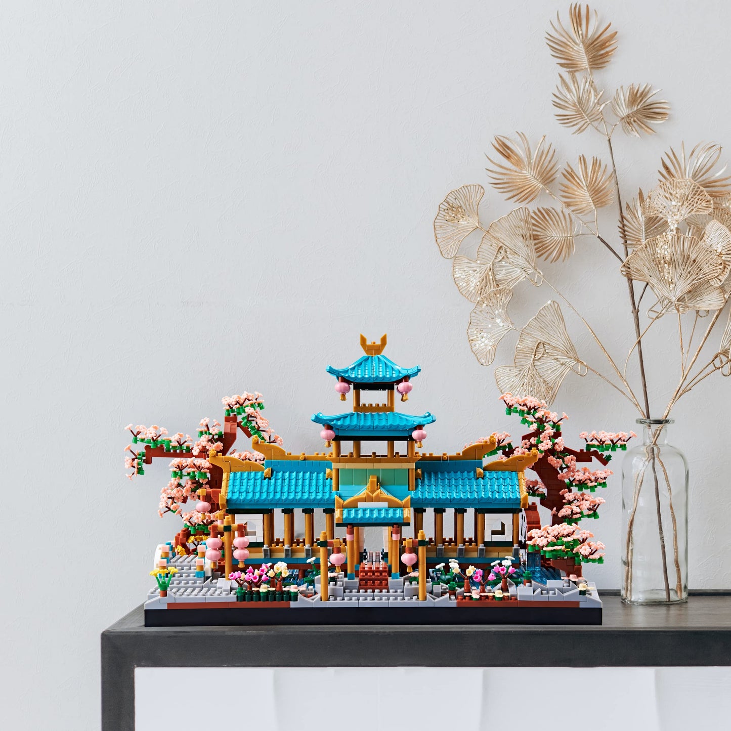 wriyvngs Micro Building Block Set, Chinese Suzhou Garden Architecture Model Kit with Cherry Blossom Bonsai Tree, Japanese Sakura House Model, DIY Miniature Landscaping Gift for Adults (2350PCS)