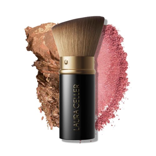 LAURA GELLER NEW YORK Baked Starter Kit - Full Coverage: Double Take Powder Foundation, Light and Best of the Best Face Palette and Retractable Angled Kabuki Brush