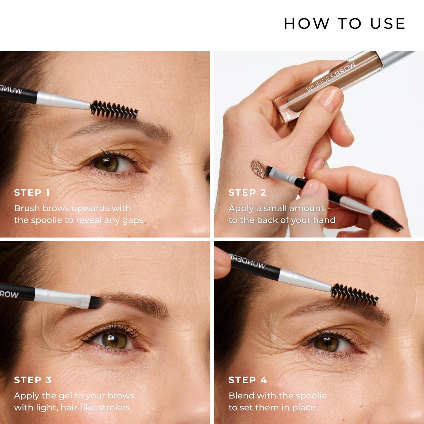 WUNDERBROW Eyebrow Gel, Waterproof, Smudgeproof, Long Lasting, Shade: Jet Black, Vegan and Cruelty-Free