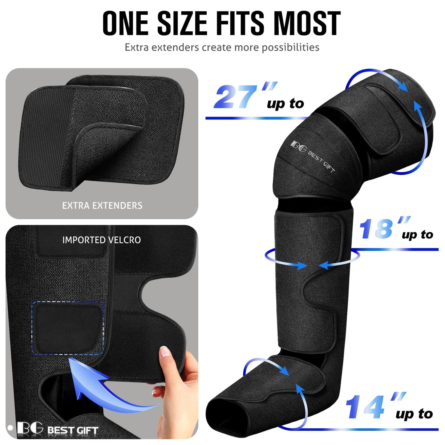 Gifts for Mom, Dad, Men, Women & Loved Ones – Air Compression Leg Massager with Heat – Ideal for Christmas, Mother Day & Father Day – Relieves Muscle Fatigue for Feet, Legs, Calves, Thighs, and Knees