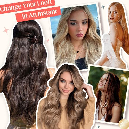 XDhair Invisble Tape in Hair Extensions Human Hair 22 Inch 50g 20pcs Light Brown to Platinum Blonde Invisible Tape in Human Hair Extensions (22, #8/60)