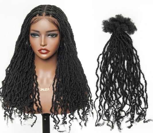 18 inch 30 Strands 0.4cm Thickness 100% Real Braids Human Hair Dreadlock Extensions for Man/Women/Kids DIY Permanent loc Extensions Handmade Can Be Dyed Bleached Curled