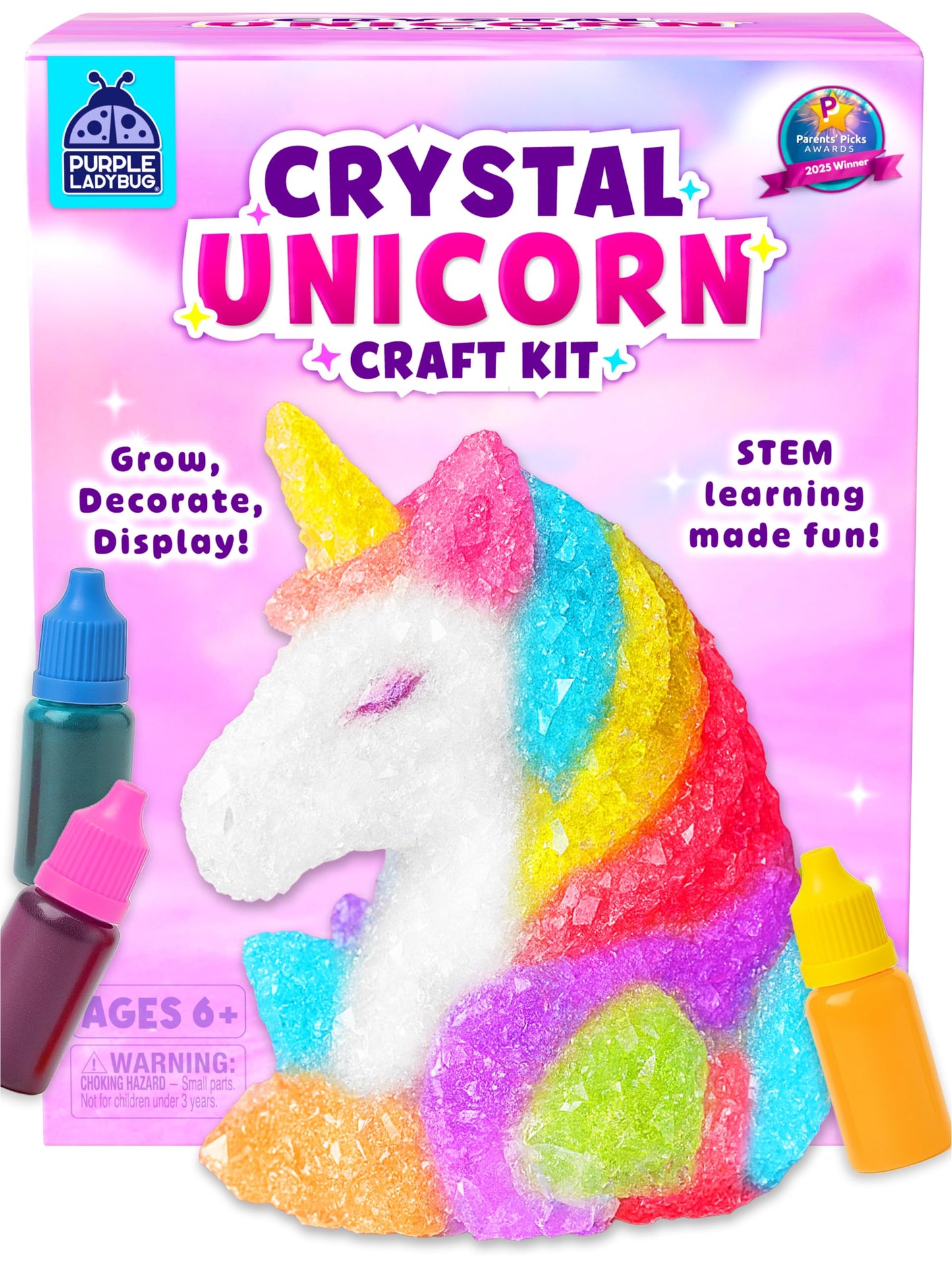 Crystal Growing Kit-Birthday Gifts for Kids Ages 8 9 10 11 12, Crystal Making Experiment for Girls, Grow Your Own Unicorn Crystal, STEM Kit for Girls, Fun Summer Vacation Science Activity for Kids