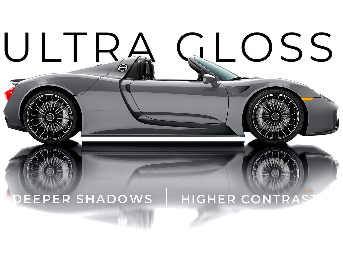VViViD+ Ultra Gloss Nardo Dark Grey Vinyl Car Wrap Premium Paint Replacement Film Roll with Nano Air Release Technology, Stretchable Protective Cap Liner, Self Adhesive (100ft x 5ft)