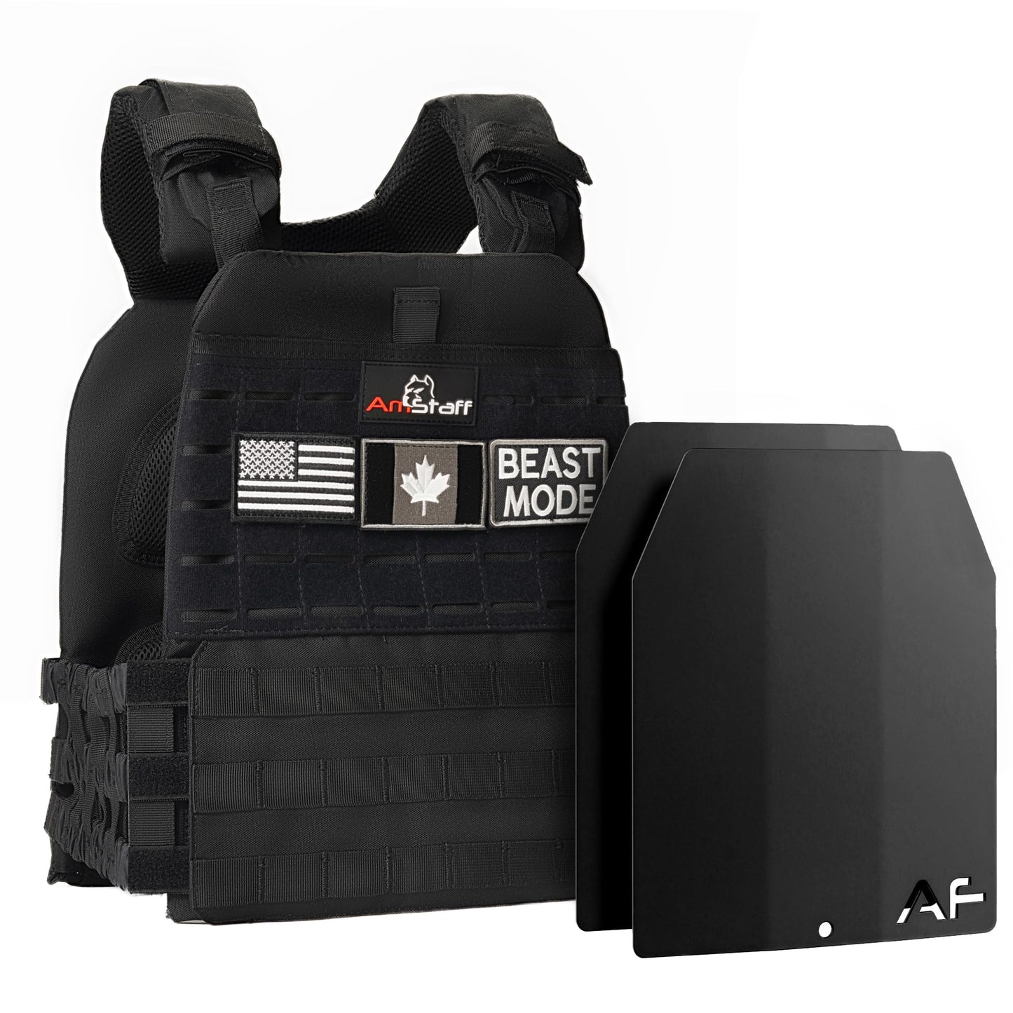 AmStaff Fitness Tactical Weighted Vest - Adjustable Weight Vests for Men & Women - Versatile Wearable Weighted Vest for Fitness Workouts, Strength and Endurance Training, Running, WO - (30lb)