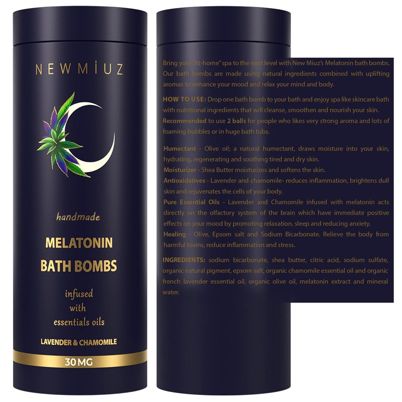 Sleep Well Bubble Bath Bombs Melatonin Infused Lavender Chamomile Essential Oils Luxurious Bath for Dry Skin Perfect Self Care Gifts for Women and Men