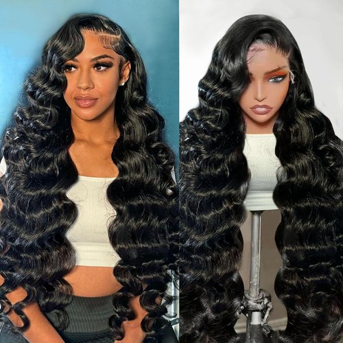 13X6 Body Wave Lace Front Wigs Human Hair 12A 250% Density Lace Frontal Wigs HD Glueless Wigs Human Hair pre Plucked with Baby Hair Natural Color 22 Inch