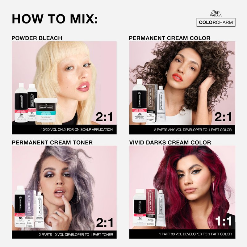 COLORCHARM Cream Hair Color Developer | 30 Volume | For Optimal Gray Blending and Rich Multi-Dimensional End Results | 32 Fl Oz