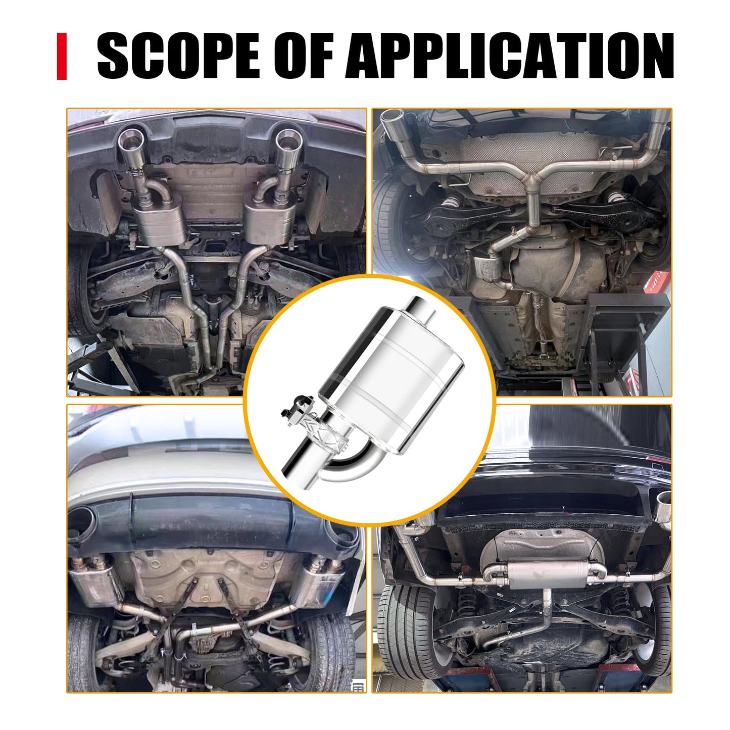 2.5 Inch Valved Muffler Electric Exhaust Cutout with Muffler Cat Back Exhaust System Kit (2pcs)