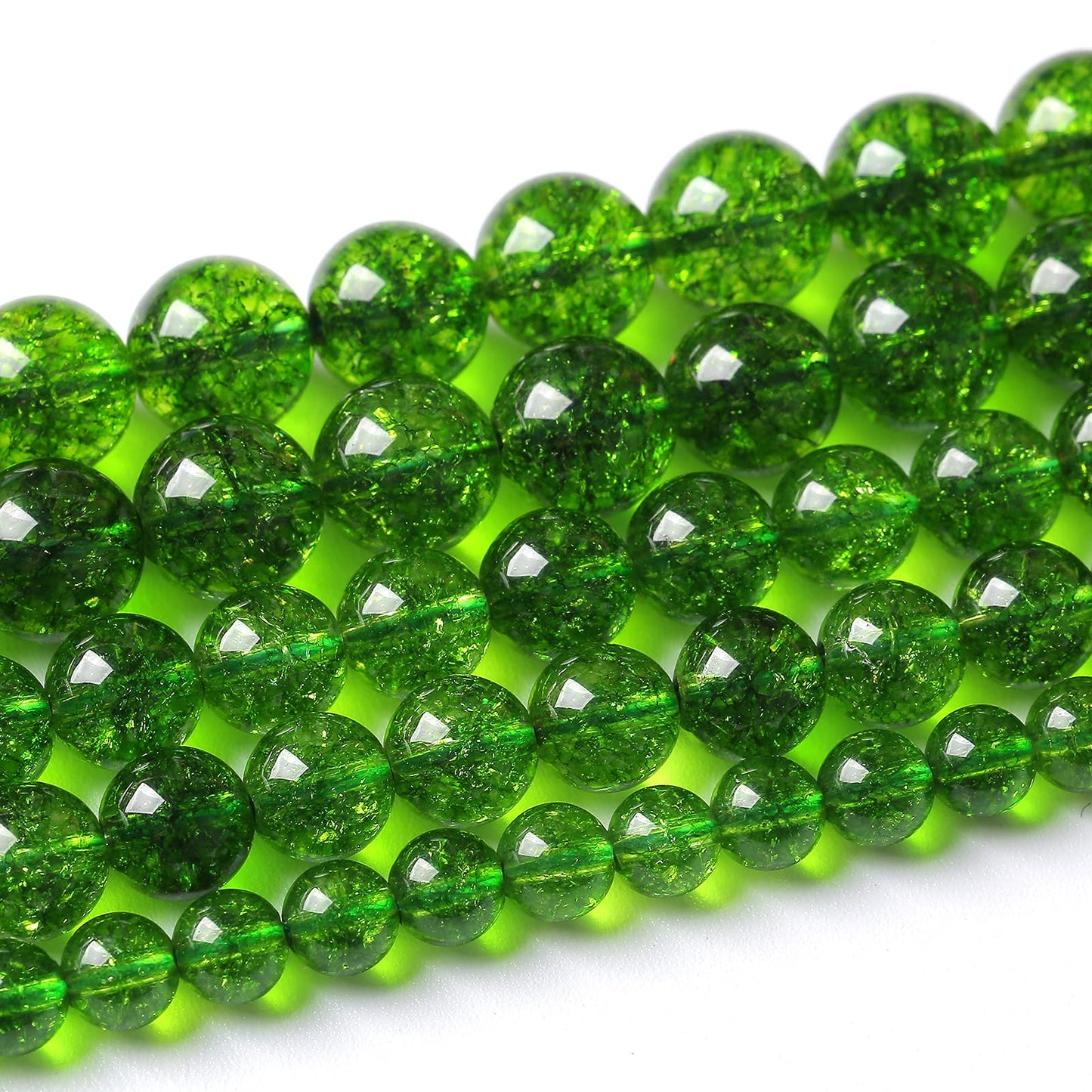 45PCS 8MM GreenCrystal Quartz Gem Energy Crystal Healing Jewelry Making Natural Stone Beads DIY (Green Crystal, 8MM)