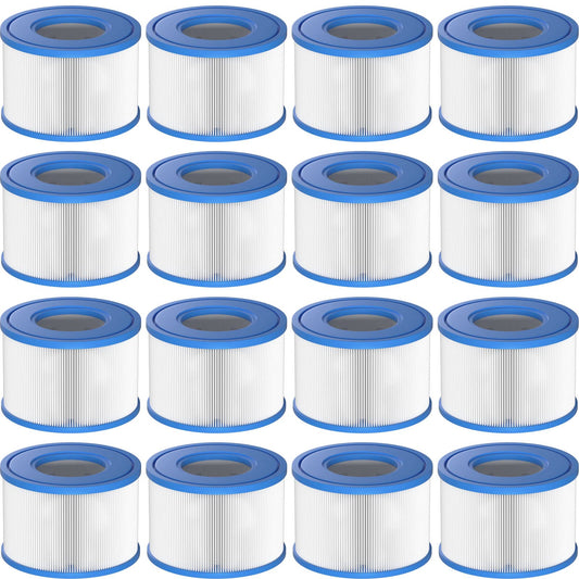 Slamate Type S1 Spa Filter for All Intex PureSpa 28429E, 28403E, 28407E, 28443E, 28453E, 28421E, 28423E, 28413E, and 28453E, 11692, SB-h10, JPC01 Swimming Pool Pump, 16 Pack