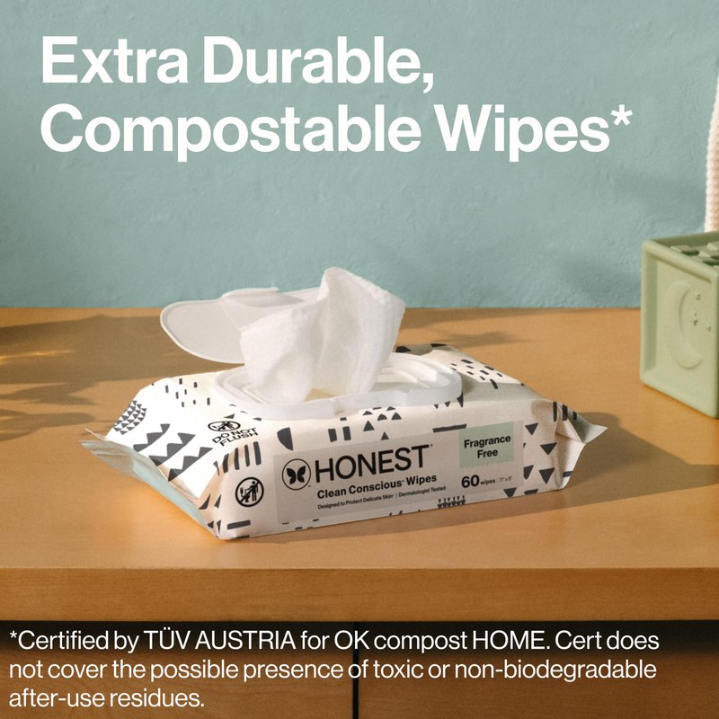 The Honest Company Hypoallergenic Multi-Use Baby Wipes for Sensitive Skin Baby Pattern Play 576 Count