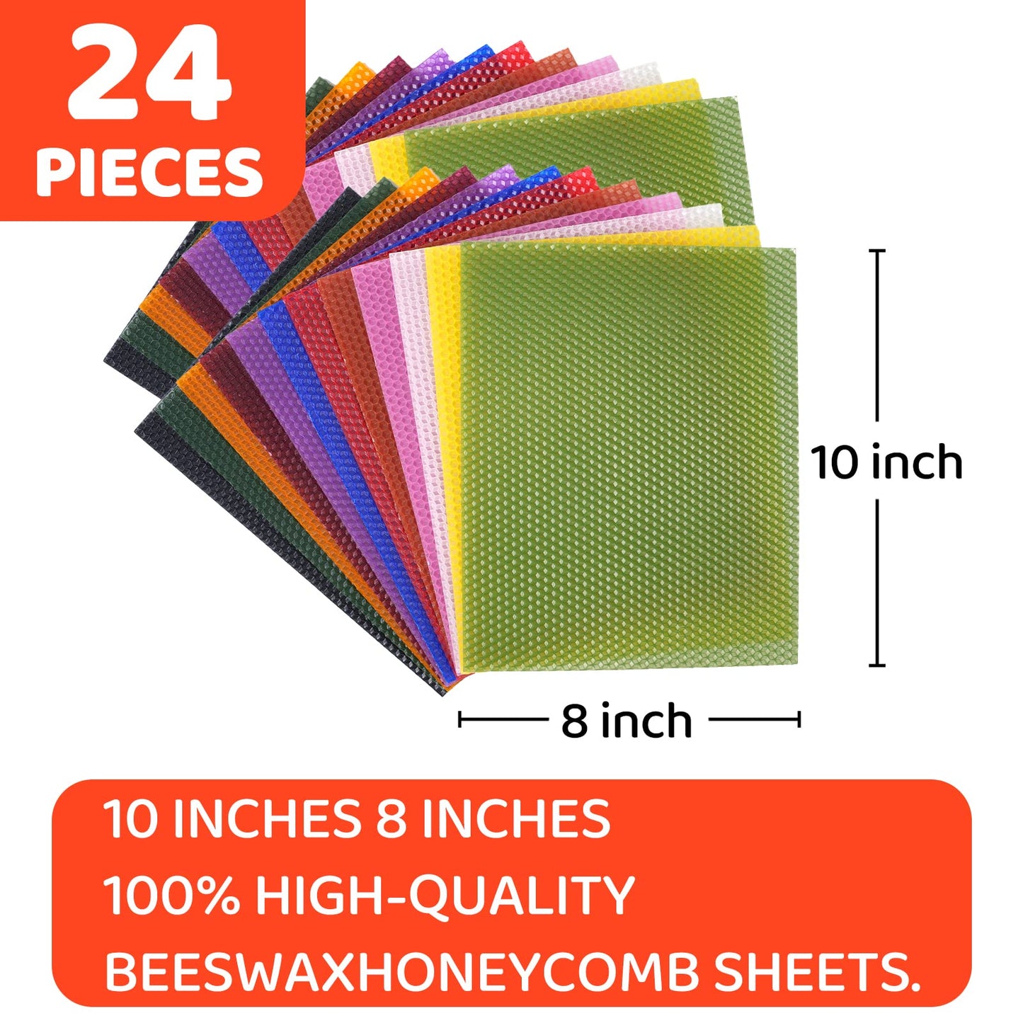 Thleunei Beeswax Candle Making Kit for Kids - 24 Pack 10x8 Inch Beeswax Sheets Candles Making Kit Supplies - Perfect DIY Craft Gift for All Ages,Create Beautiful, All-Natural Candles at Home