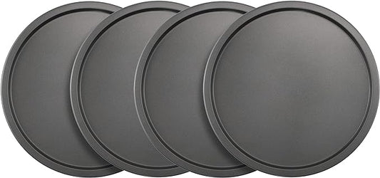GoodCook Set of 4 Nonstick Steel 10 Inch Personal Pizza Pans Set, Gray