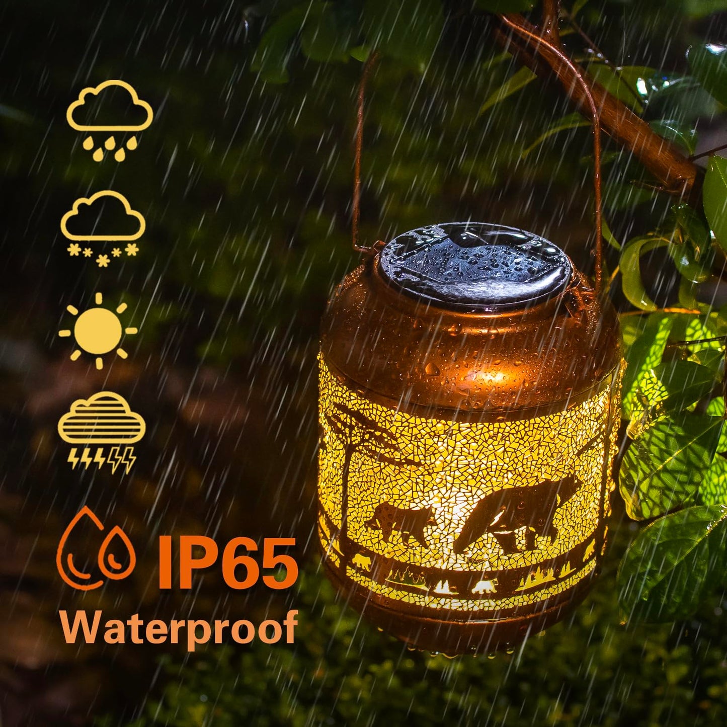 Mothers Day Gifts for Mom Bear Solar Lanterns Outdoor Waterproof,Hanging Solar Lights Bear Gifts for Women Men Metal LED Decorative Light for Yard,Patio,Lawn,Tabletop,Pathway,Landscape,Garden Decor