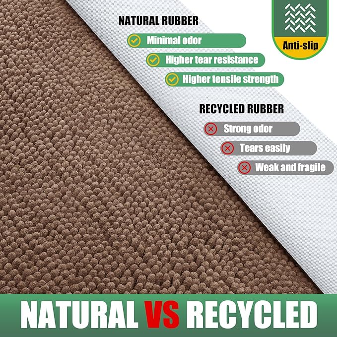 IM HOME Chenille Absorbent Outdoor Doormat 71" x 25", Washable Muddy Door Mats for Dog Non Slip Indoor Doormat Dog Mat for Muddy Paw Front Inside Doormats for Entryway Camel
