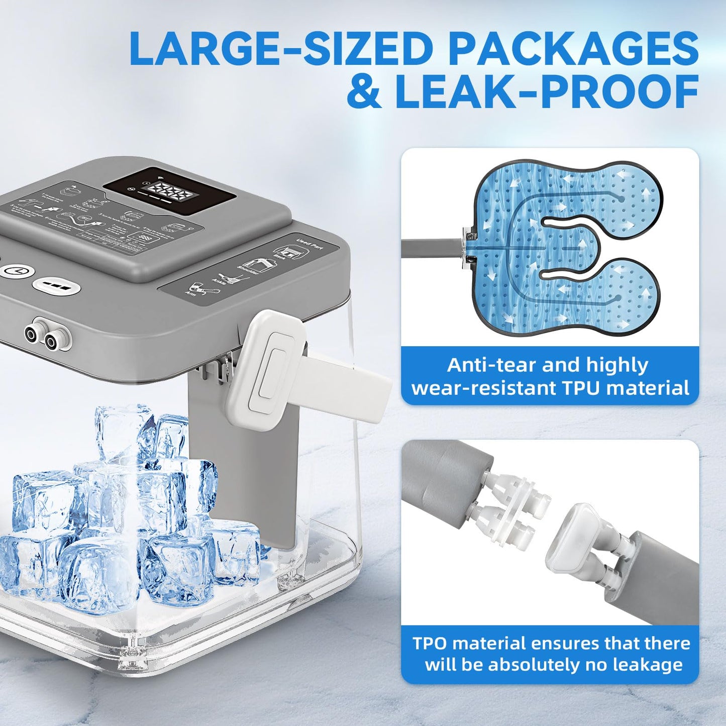 KETFIY Cold Therapy Machine,Programmable Timer Knee Ice Machine with Silent Pump,Knee Replacement System for Cryotherapy Pain Sports Injuries,Ice Therapy Ankle/Leg/Shoulder/Back/Hip