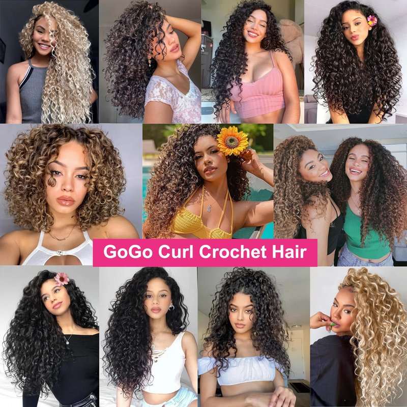 Unionbeauty 14 Inch GoGo Curl Crochet Hair 8 Packs Short Ocean Wave Water Wave for Women Beach Curl Braids Synthetic Curly Braiding Hair for Black Woman 27#