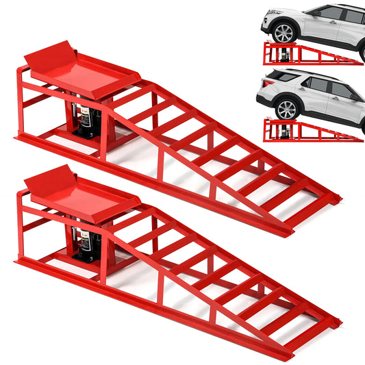 2PCS 5T 11060lbs Hydraulic Car Ramps, Heavy Duty Hydraulic Vehicle Ramps Lift Ramp, Portable Car Ramps for Oil Changes, Car Lifts for Home Garage, Vehicle Auto Garage Repair