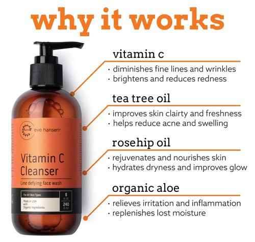 Eve Hansen Vitamin C Anti-Aging Serum Set - 3-in-1 Serum, Cleanser, Night Cream for Face