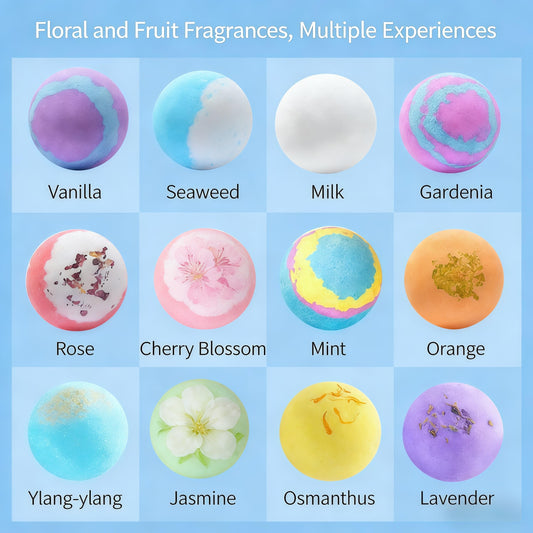 12-Piece Bath Bomb Gift Set for Kids, Bath Bombs for Kids with Surprise Inside, 12 Pack Kid Bath Bombs Gift Set, Organic Colorful Bubble Bath Fizzy Ball, Fun Educational Toy Fizzy (12PSC)