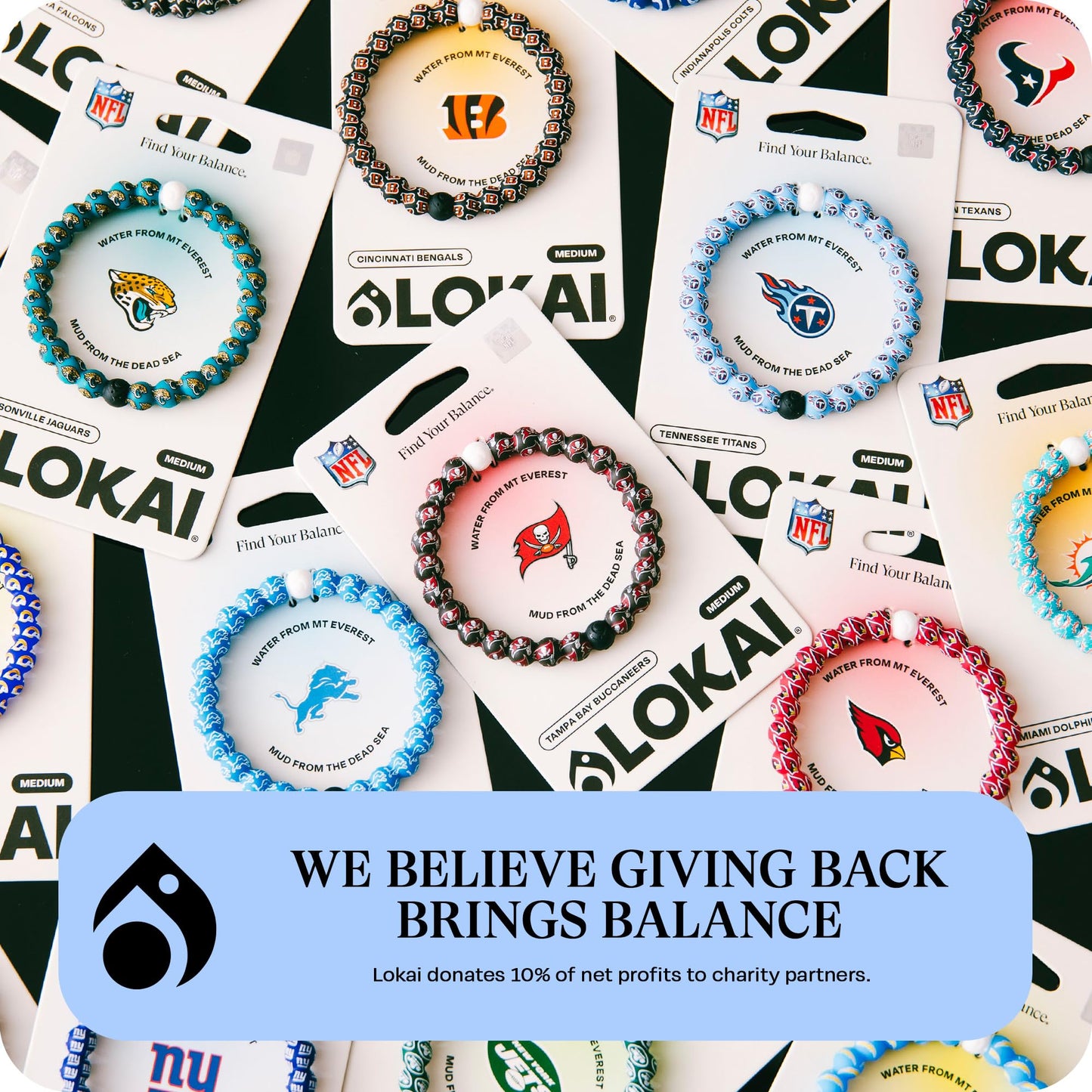 Lokai Silicone Beaded Bracelet for Men & Women, NFL Football Collection - Indianapolis Colts, Medium - Silicone Jewelry Fashion Bracelet Slides-On for Comfortable Fit