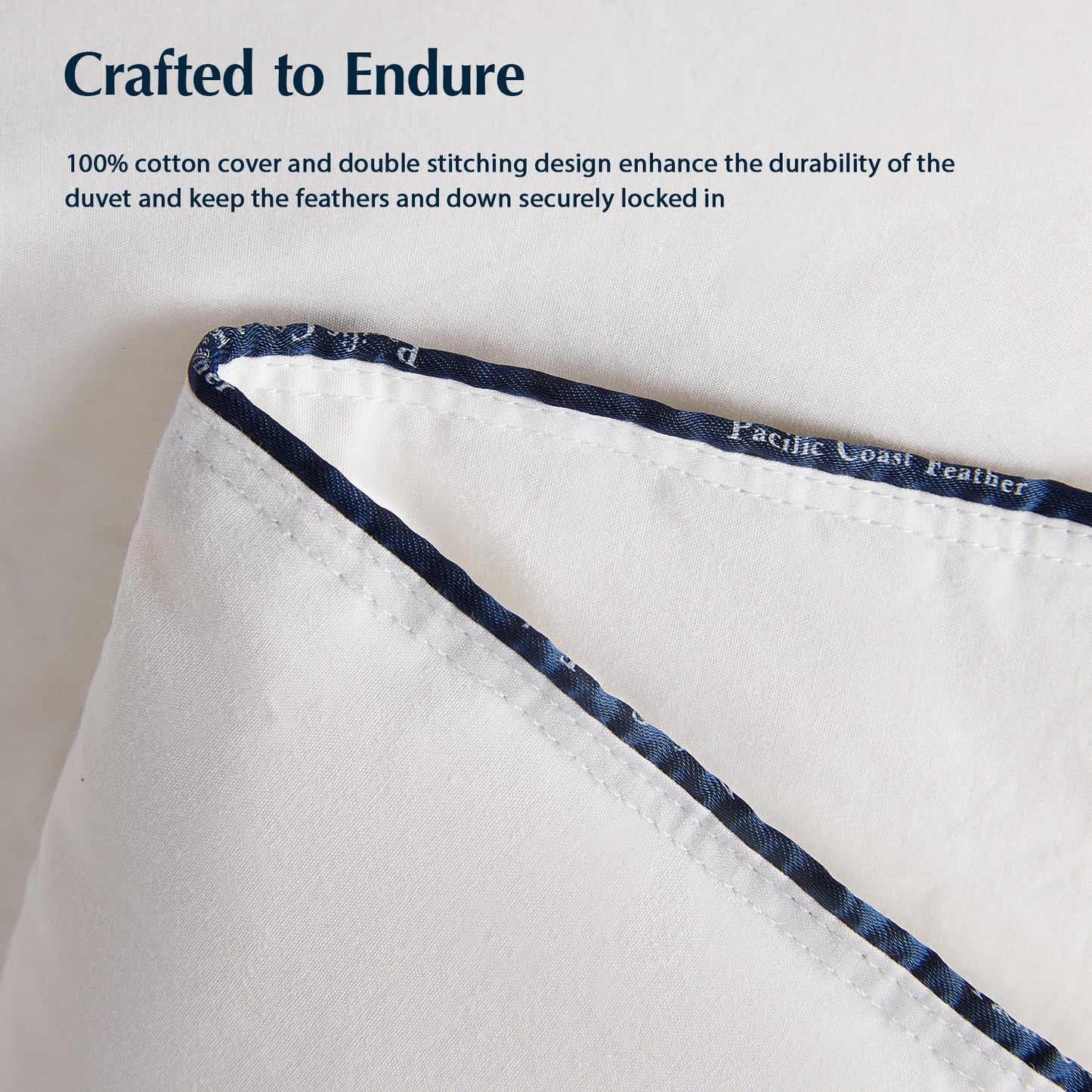 Pacific Coast Goose Feather Down Comforters King Size, 100% Cotton Extra Fluffy White Duvet Insert, Soft, Breathable, All Season Hotel Luxury Bedding Comforters, 8 Corner & Center Loops (106"x90")