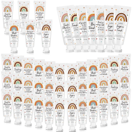 Dansib 36 Pcs Teacher Appreciation Gift Bulk Hand Cream Boho Rainbow Teacher Employee Staff Appreciation Hand Lotion Team Gift Bulk Travel Size Lotion Cream Moisturizing for Women Men Coworkers