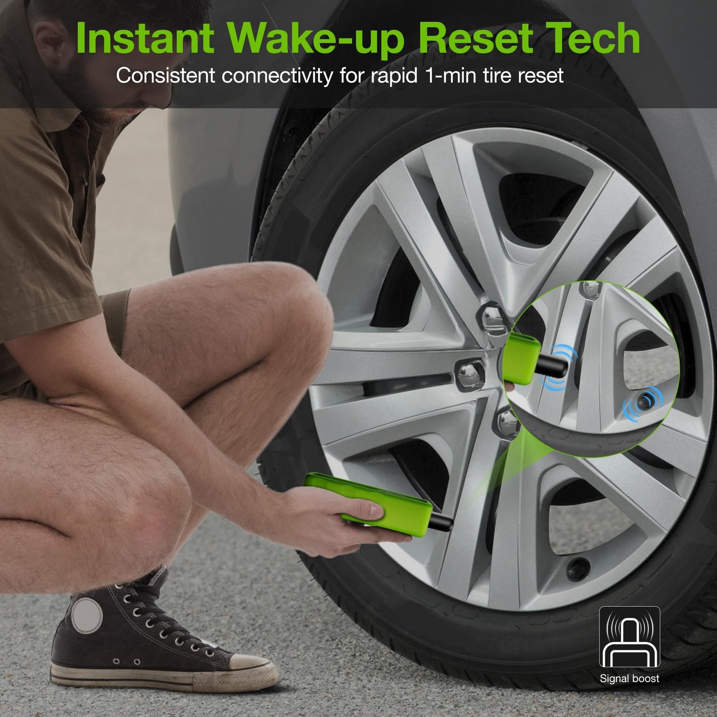 VXDAS 2IN1 TPMS Relearn Tool Super GL50448 for GM and Ford with Model Switch Button,Tire Pressure Sensor Monitor Reset Activation for Buick/Cadillac/Chevrolet/GMC/Lincoln 2025 Edition(Green)
