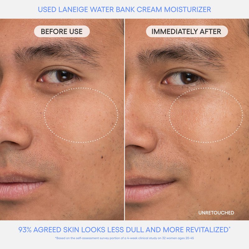 LANEIGE Water Bank Blue Hyaluronic Cream Moisturizer Mini: Hydrating Korean Face Cream with Squalane & Ceramide for Skin Barrier Support, Dermatologist-Tested