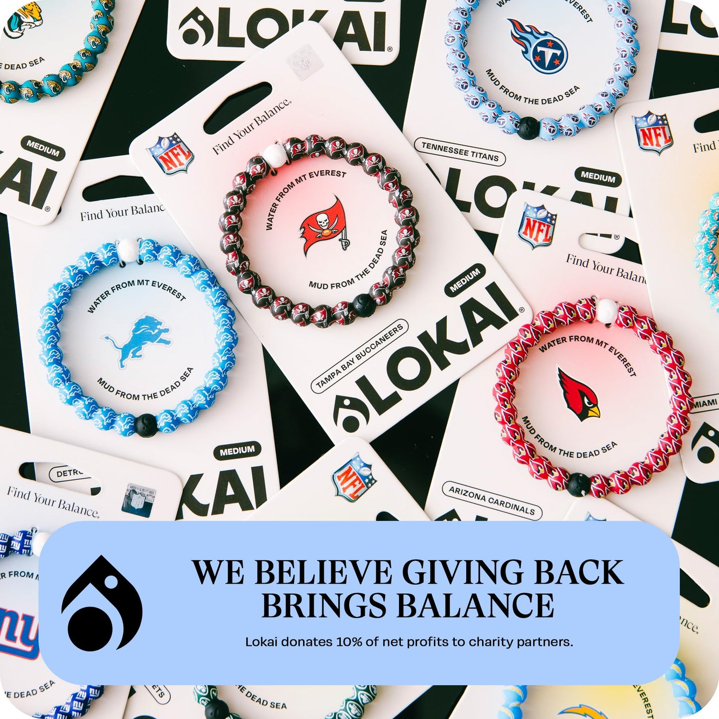 Lokai Silicone Beaded Bracelet for Men & Women, NFL Football Collection - Arizona Cardinals, Medium - Silicone Jewelry Fashion Bracelet Slides-On for Comfortable Fit