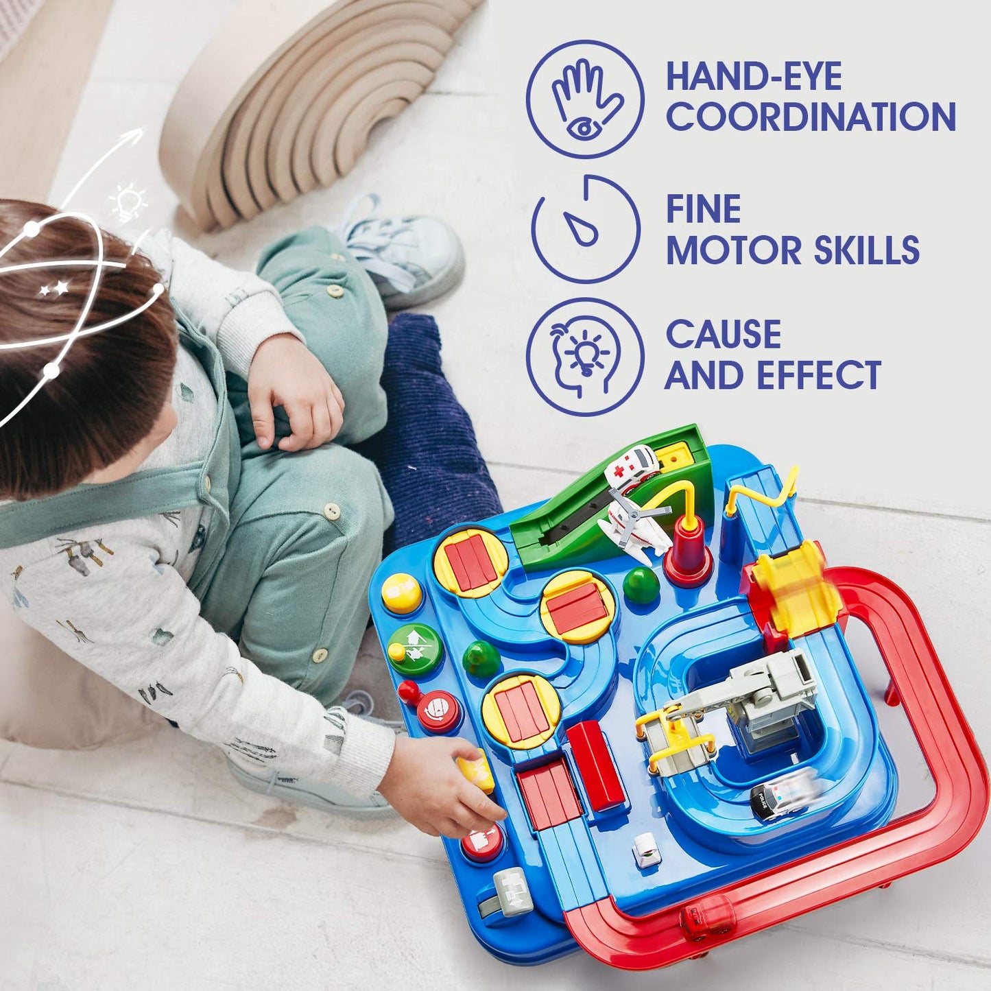 Toys for 3 Year Old Boys - Stem Kids Toys 3-5, Large Race Track, 3 Year Old Boy Gift, Car Playset for 4 Year Boy Birthday Gift, Montessori, Thinking, Motor Skill, Educational Christmas Grandkids Gifts