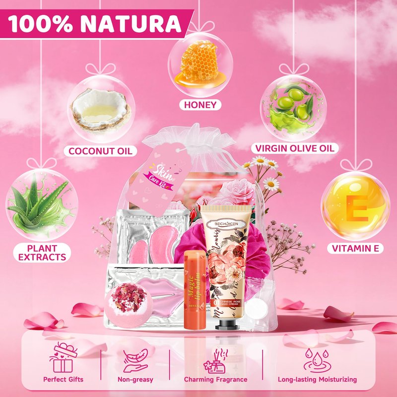 CHANGARLOAD 121 PCS Spa Party Supplies for Girls, Spa Party Favors Set with Face Masks, Lip Balm, Hand Cream, Under Eye Patches, Lip Mask, Foot Bath Bombs, Gift Bags for Birthday Sleepover