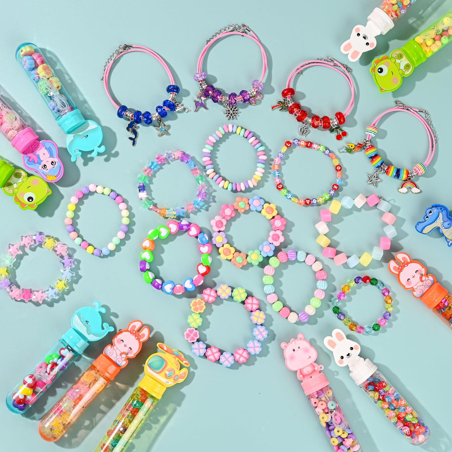 Ulema 24Pack Party Favors Birthday Return Gifts Goodie Bags Charm Bracelet Jewelry Making Kit Valentine's Day Gifts Friendship Bracelet Kit Classroom Rewards