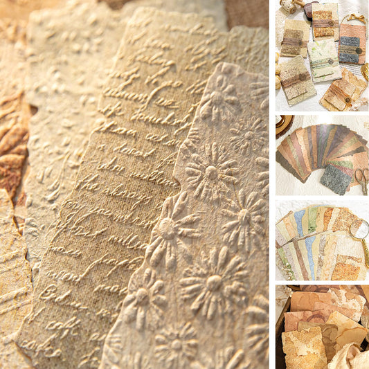 168Pcs Textured Scrapbook Paper Kit - Embossed Rice Decoupage Paper Mixed Media for Scrapbooking Supplies Junk Journaling Cards Making Collage, Vintage 6 Pack DIY Decorative Materials Craft Gifts