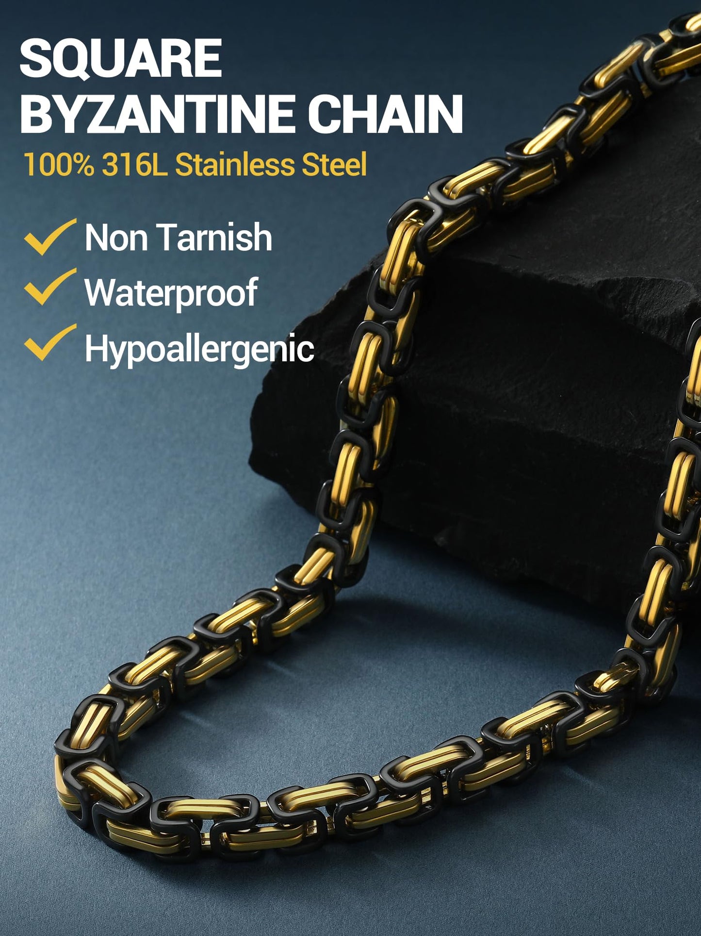 PROSTEEL Neckless For Men Chain Black Chunky Chains Long Necklace 30 Inch