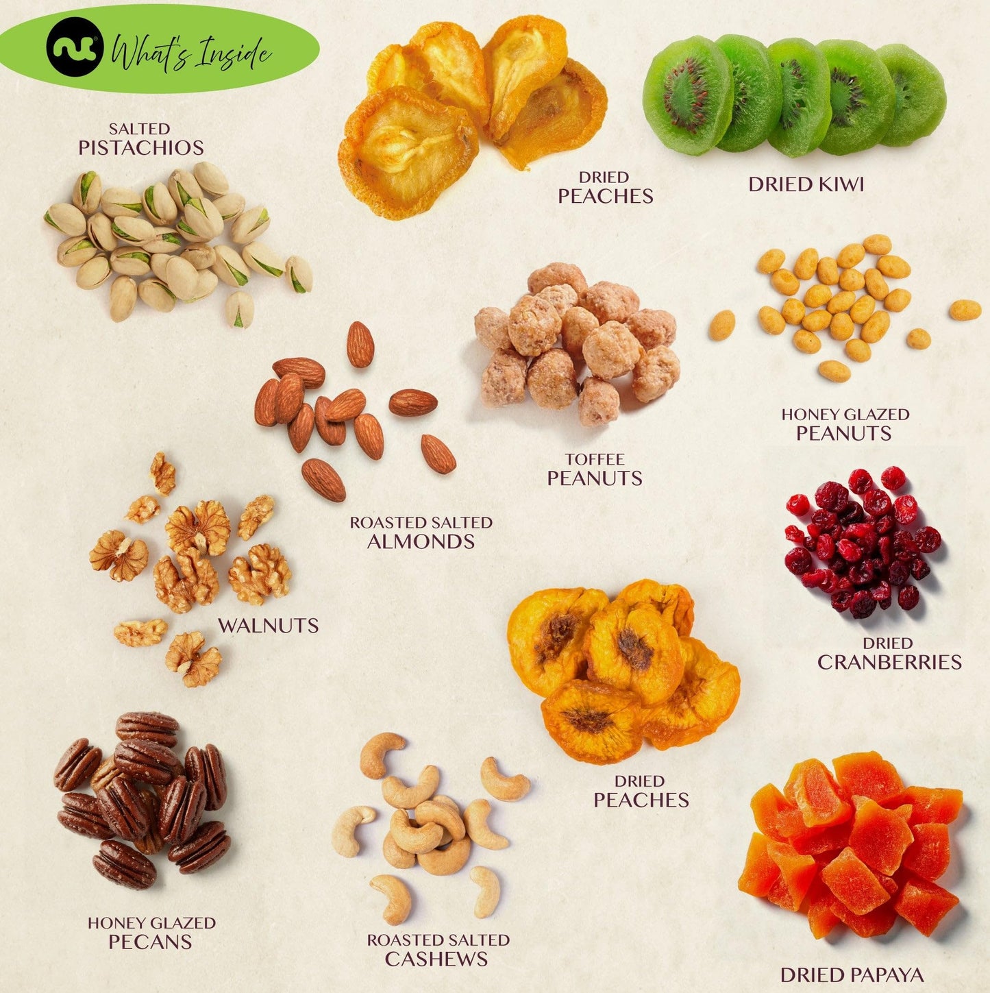 NUT CRAVINGS - Mothers Day Treats, Dried Fruit & Mixed Nuts Gift Basket, Black Tower + Heart Ribbon (12 Assortments) Food Arrangement, Healthy Snack Care Package, Kosher