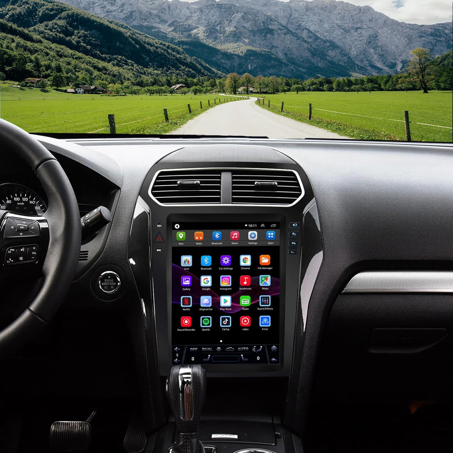 Ford Explorer 2011-2019 Car Radio Stereo Radio GPS Navigation Wireless Android Auto CarPlay 12.1 Inch Vertical Screen Tesla Style with DSP 8 Core Android 14 in Dash Audio Voice Control