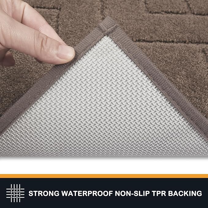 PURRUGS Dirt Trapping Door Mat 24" x 59", Non-Slip Machine Washable Entry Rug, Dog Doormat, Indoor Front Door Mat, Super Absorbent Entryway Rug for Muddy Shoes & Paws, Grayish Brown