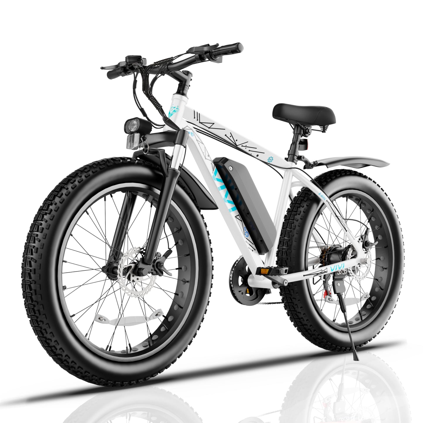 Vivi F26FUL Electric Bike Peak 1000W 26" x 4.0 Fat Tire Electric Bike with 48V 13Ah Removable Battery, 7Speed, Top 26Mph, Cruise Control, Up to 60 Miles, SGS Certified to UL2849