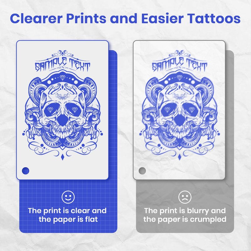 2026 New Tattoo Stencil Printer Machine for Tattoo Artists&Beginners,with 3 pcs Tattoo Transfer Paper and 10 Folded Paper,Compatible with Phone/Pc,Thermal Portable Inkless Wireless Printer