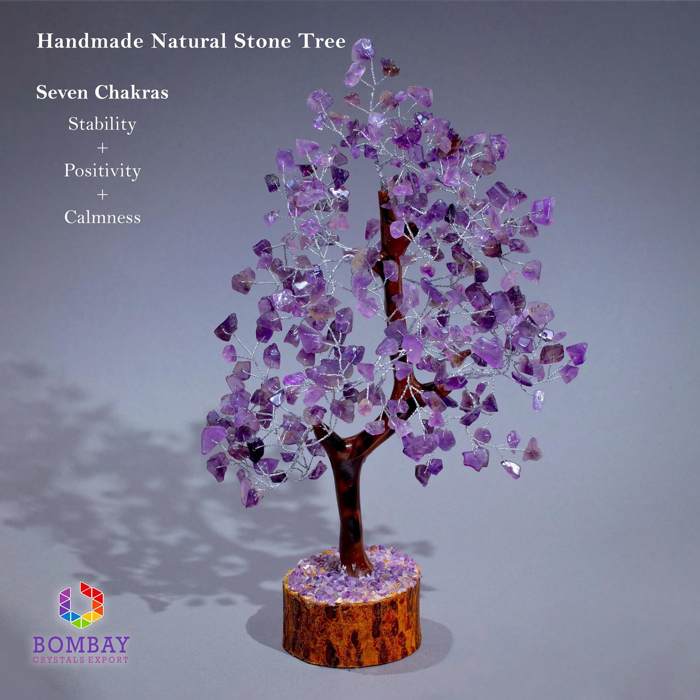 Amethyst Crystal of Life with Silver Wire, Feng Shui Gemstone Bonsai Chakra Tree for Healingof Life Decor, Spiritual Crystal Gifts for Women and Men, Moneyfor Meditation and Reiki