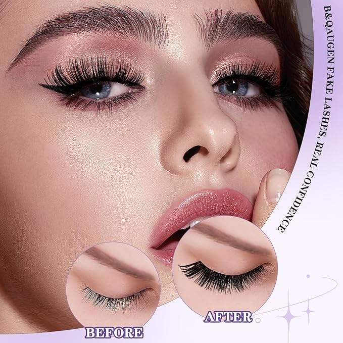 Lash Clusters B42 D Curl 8-16MIX DIY Lash Extensions 72 Clusters Lashes C D Curl B&Qaugen Wispy Volume Lashes Eyelash Clusters Extensions Individual Lashes Cluster DIY at Home (B42,D-8-16MIX)