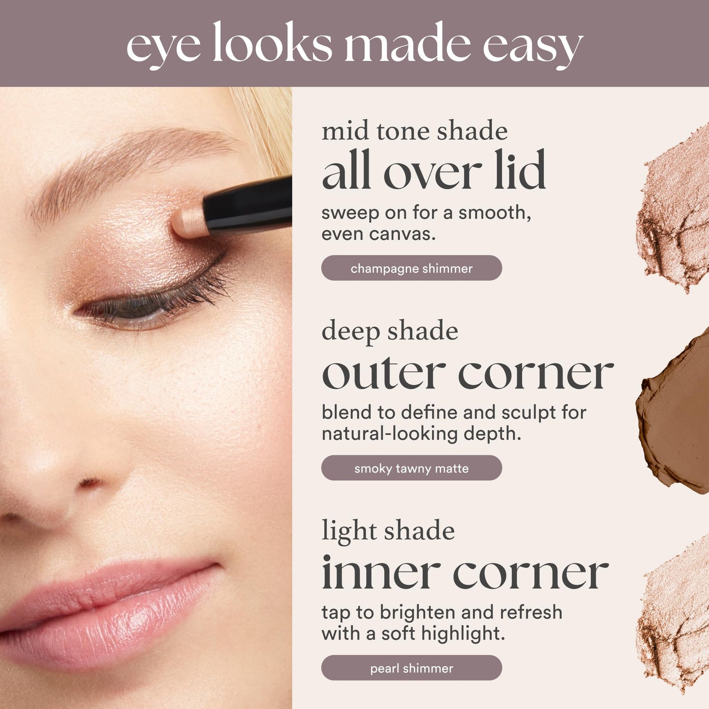 Julep Eyeshadow 101 Cream-to-Powder Waterproof Shadow Stick – Cocoa Shimmer – Long-Lasting, Crease-Proof, Chocolate Brown Shimmer Cream Eyeshadow with Built-in Smudger